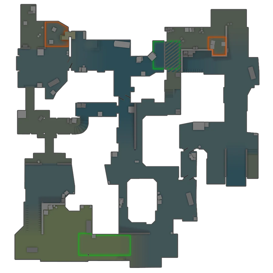 Карта Dust2 (Даст 2) в CS2: планировка, сайты A и B, названия позиций